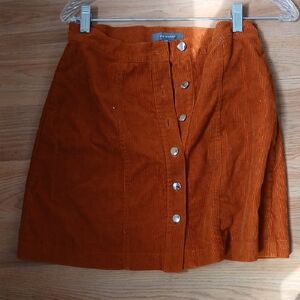 Primark Rust Button-Up A-Line Skirt